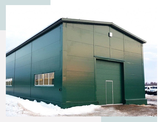 Двускатные ангары в Пскове