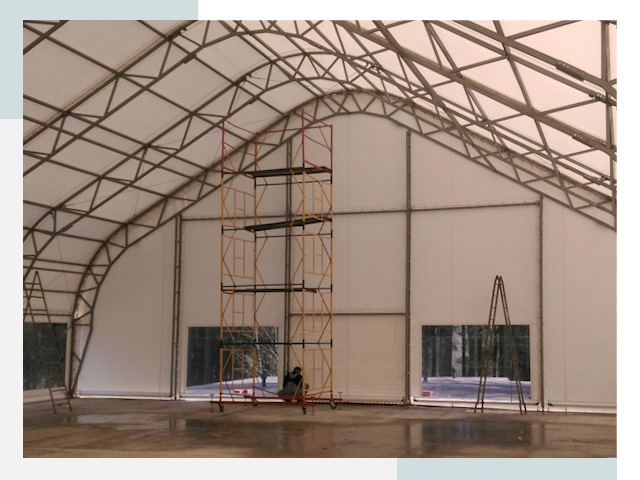 Шатровые ангары в Пскове